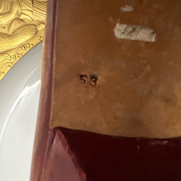 MAUD FRIZON Paris Rare Red leather 1978 DALI inspired heel and motif curl. - Picture 7 of 8